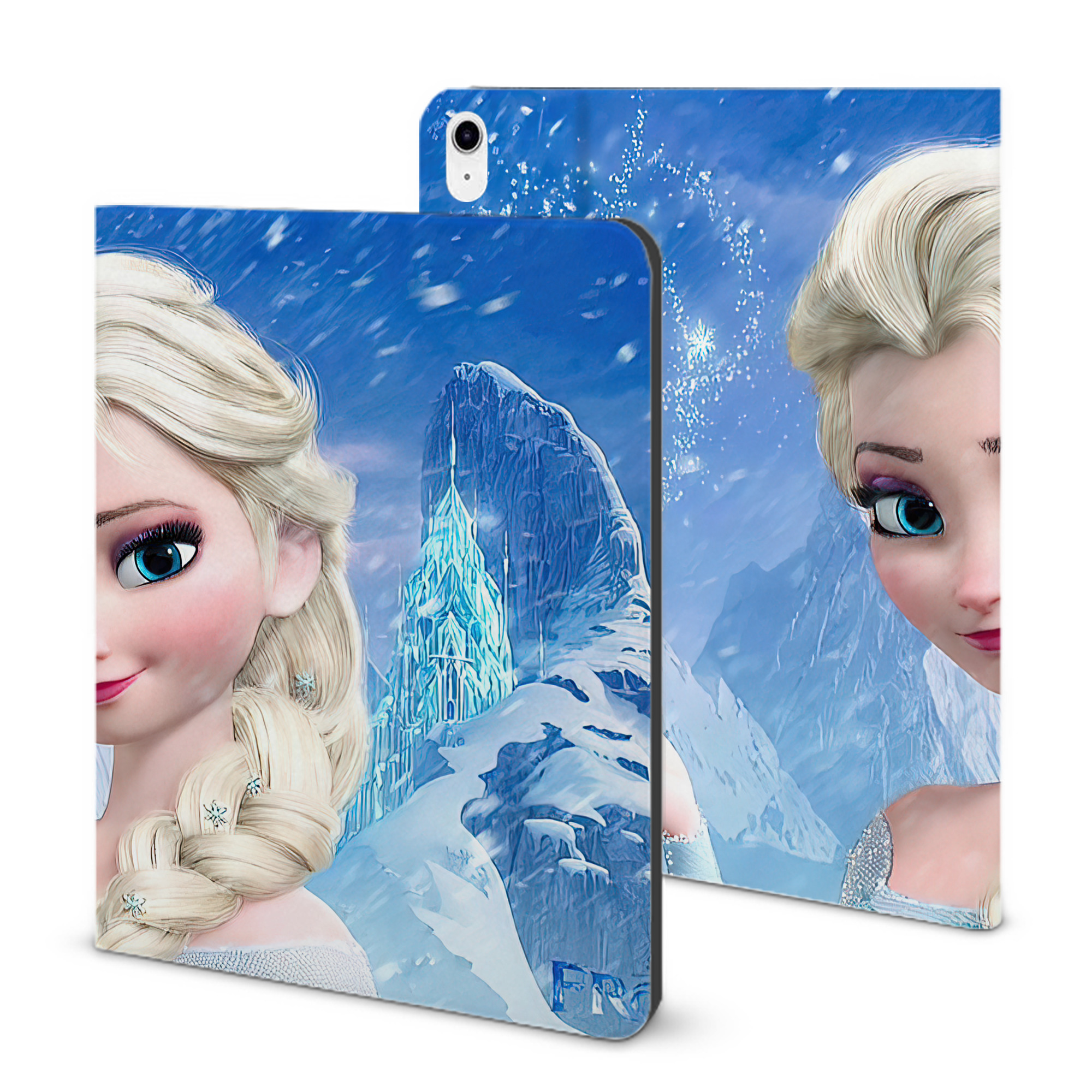 （画像用） アナと雪の女王 アンナ エルサ Frozen Anna Elsa IPad ケース ブック型 PUレザー TPU 耐衝撃 軽量 薄型 ペン収納なし 全面保護 IPad 各モデル対応